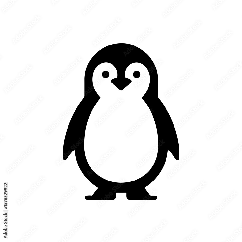 Fototapeta premium Penguin Standing Front View