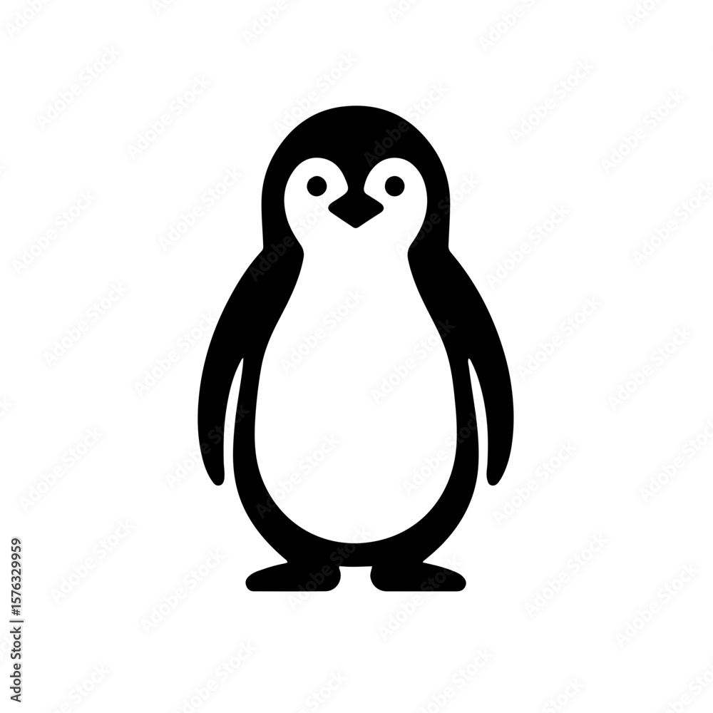 Fototapeta premium Penguin Standing Front View