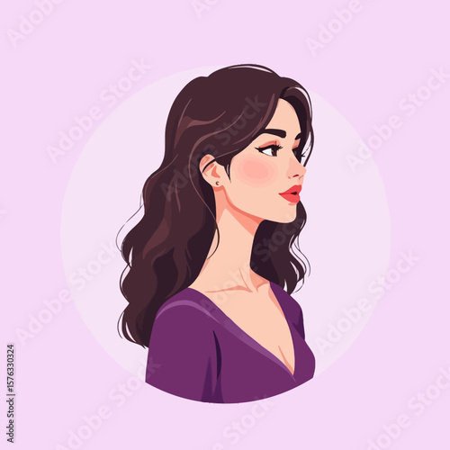 girl with long hair silhouette vector 