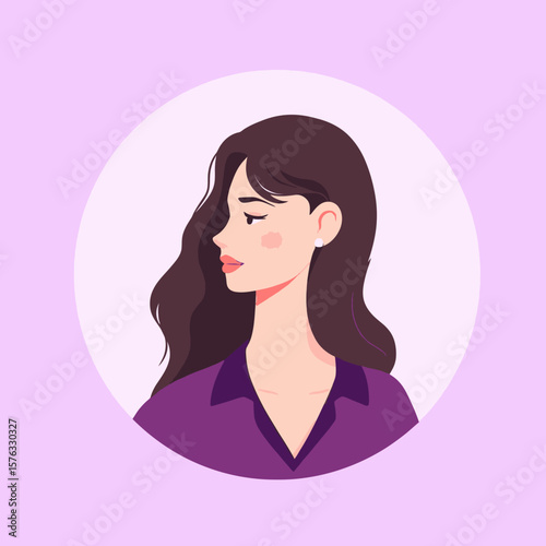 girl with long hair silhouette vector 