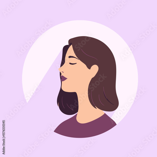 girl with long hair silhouette vector 