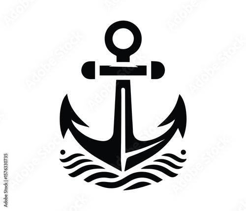 Vintage Anchor Silhouette – Bold Marine Vector Icon for Nautical Themes