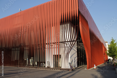 modern hall (nebuta warasse) in aomori in japan 