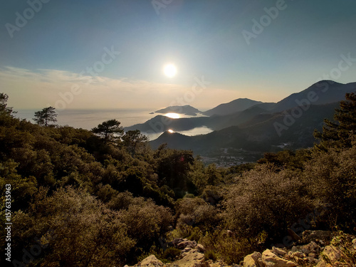 Fototapeta Naklejka Na Ścianę i Meble -  beautiful landscape from babadag mountain to Oludeniz beach in Turkey