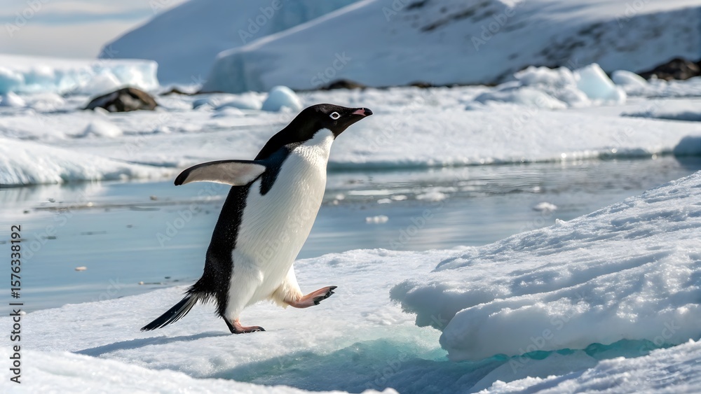 Fototapeta premium penguin in antarctica