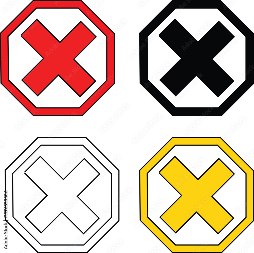 Obraz premium Delete Icon, Cross Sign 3 Colour Or One Transparent Icon , Vector Illustration !