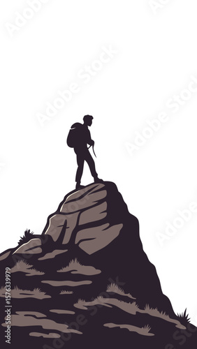 Solo Hiker Camping, A Sense of Scale: A Single Person in an Immense Wilderness 