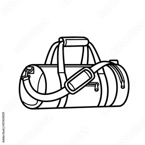 Sport bag vector illustration in simple, minimalist design  