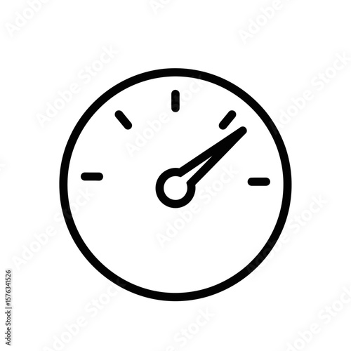 Speedometer icon in minimal flat design style on white background  