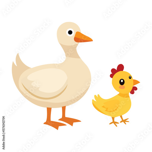 Adorable Duck Cartoon Vector Illustration for Kids and Farm-Themed Projects