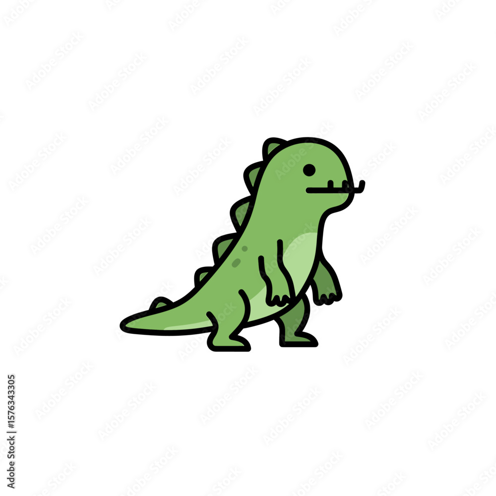 Naklejka premium Swamp Creature Symbol Green Flat Icon Clear Halloween Design