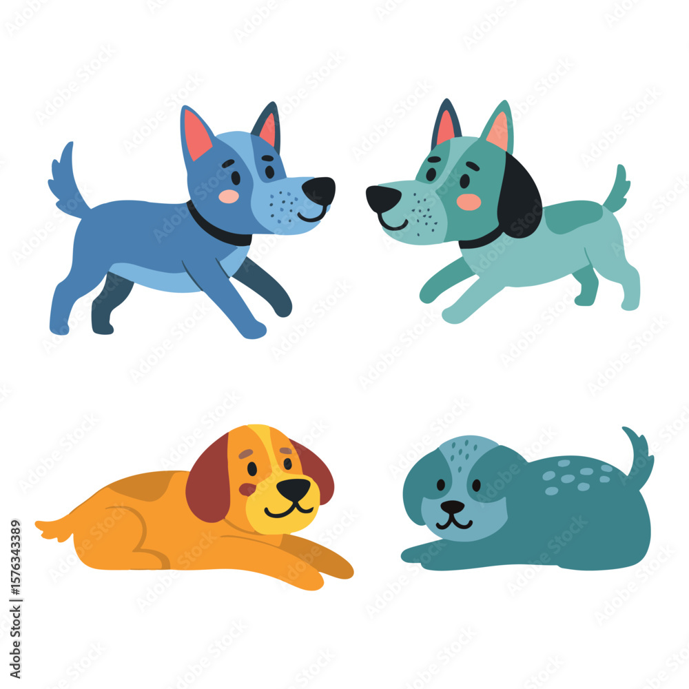 Fototapeta premium beautiful cute cartoon funny dog,breed,puppy vector design on white background.