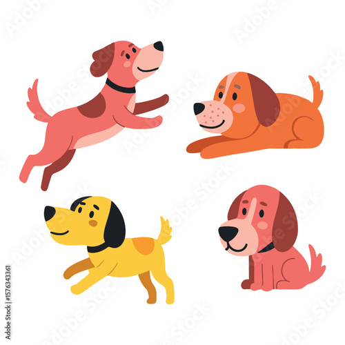 beautiful cute cartoon funny dog,breed,puppy vector design on white background.