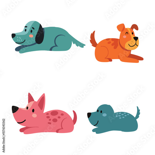 beautiful cute cartoon funny dog,breed,puppy vector design on white background.