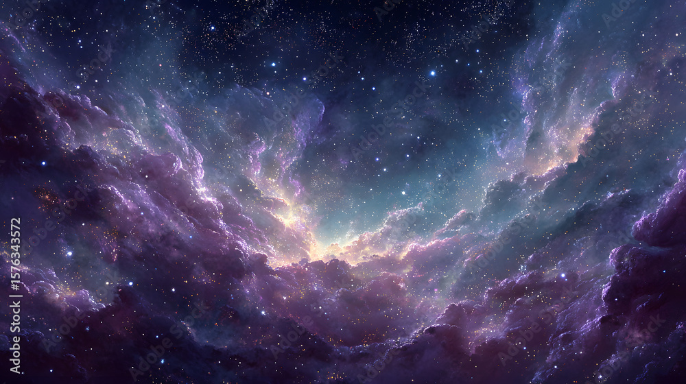 Fototapeta premium Deep space filled with countless stars and nebulae