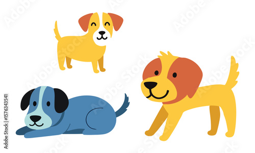 beautiful cute cartoon funny dog,breed,puppy vector design on white background.
