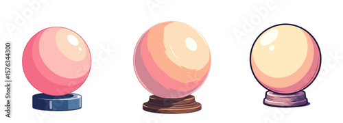 Set of Colorful ball display stands with pastel colors and smooth outlines  