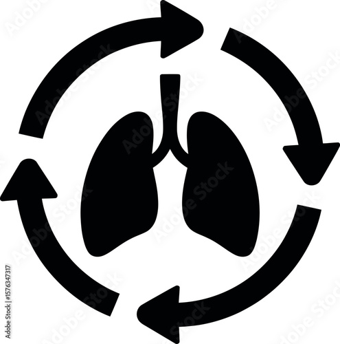 Breathwork Diagrams silhouette on white background