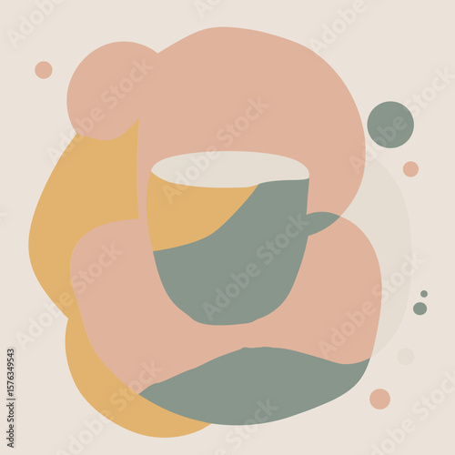 Abstract colourful card background, Minimalist poster with Modern summer and spring design 