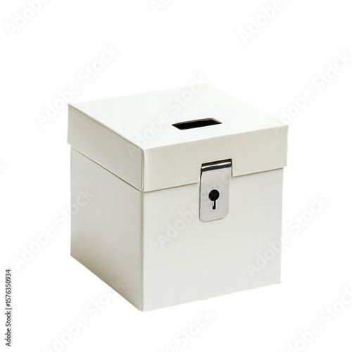White metal suggestion box isolated [Transparent Background PNG] photo