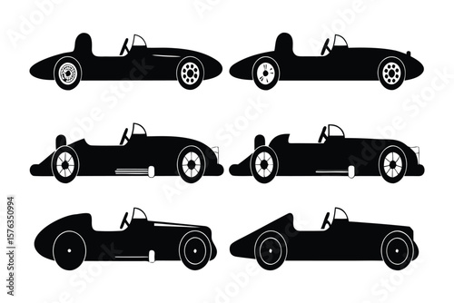 Classic Race Car Silhouettes