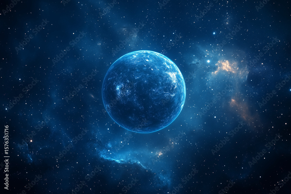 Fototapeta premium Colorful Planetary System Abstract Art – Galactic Digital Space Illustration