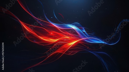 Abstract Waves in Fiery Red and Icy Blue Dynamic Energy Background,FRB_8
