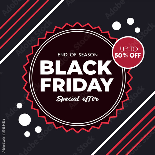 Black friday special offer up to fifty percent off discount promotion