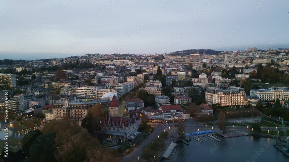 Aerial view of Lausanne cityscape, Switzerland. Aerial view of Lausanne cityscape, Switzerland.