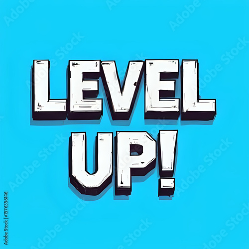 Level Up: Motivational Graphic for Self-Improvement and Achievement