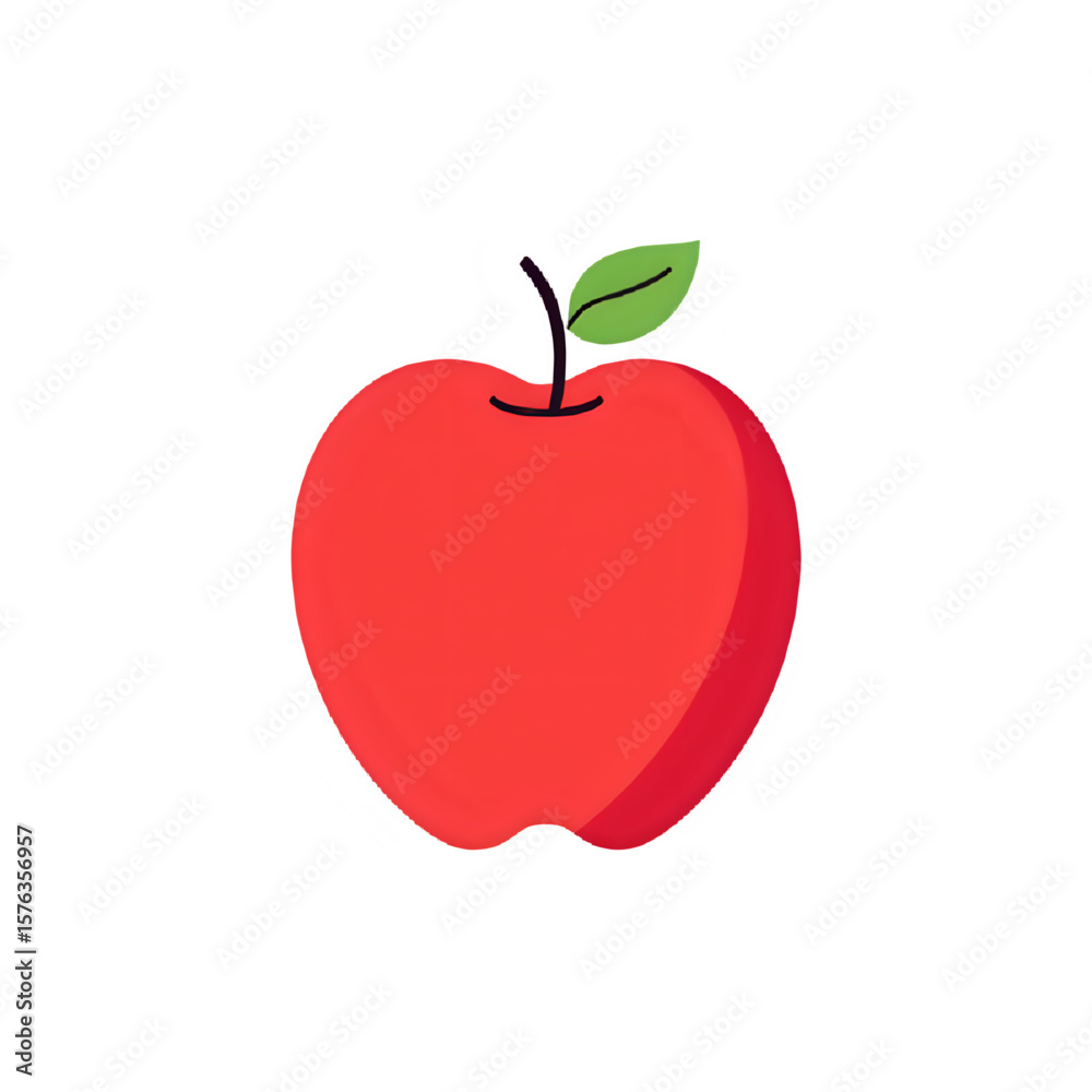 Obraz premium Crisp Red Apple Illustration: A Vibrant Fruit Graphic