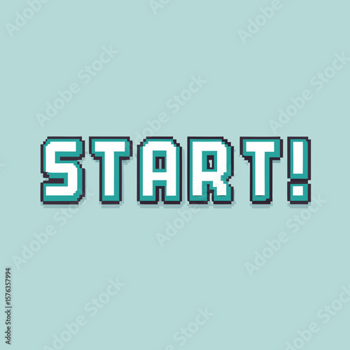 Pixel Art 'START!' Button: Retro Game Design Element for Websites and Apps