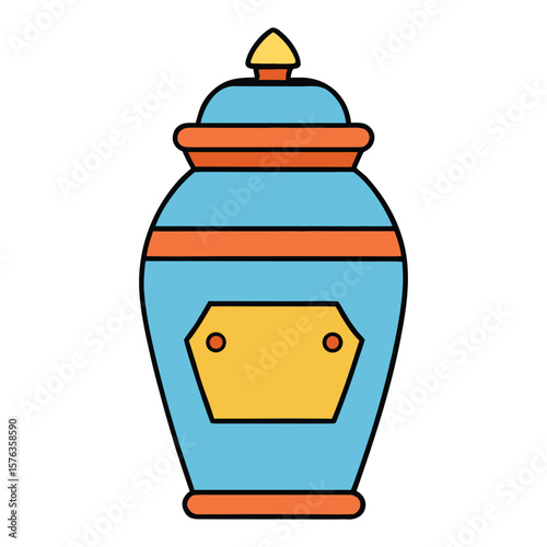A columbarium jar is a small, often ornate container designed to hold cremated ashes, serving as a respectful and compact memorial for loved ones.
