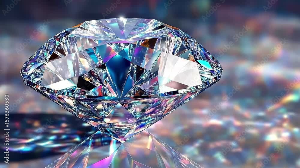 Beautiful seamless rotating diamond showcasing brilliant reflections and refractions in a sparkling environment, Beautiful slowly rotating diamond Seamless cg, nice ing abstract background