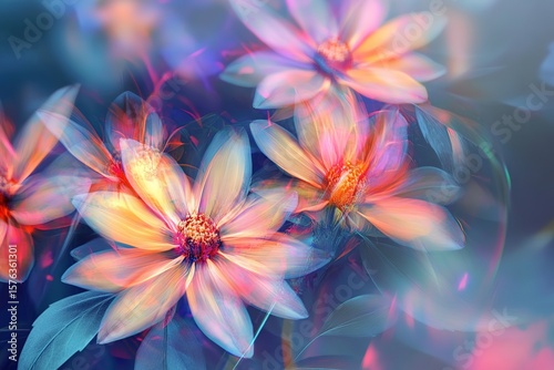 abstract digital floral pattern in motion