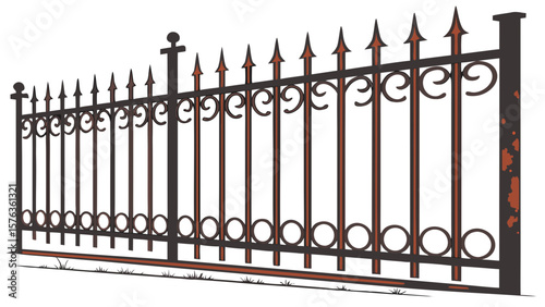 Decorative wrought iron fence security fencing metal garden fence ornamental boundary fencing for home and garden
