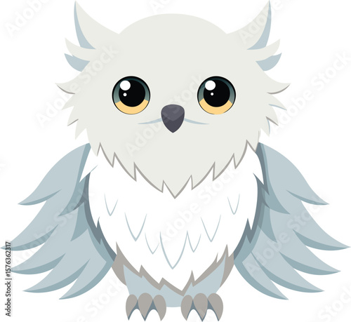 owl on white background