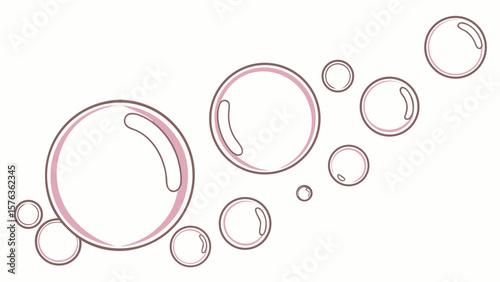 Pink bubble illustration vector graphic design element for background and decorative art project use case