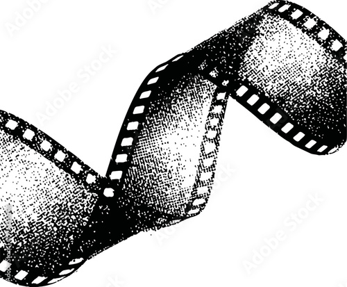 Filmstrip illustration in black and white, creative concept of vintage cinema. Vector illustration