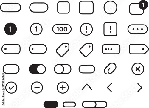Konstfotografi Set of Outline Icons for User Interface and Applications