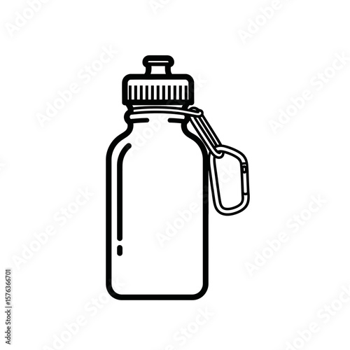 Vector icon of a reusable water bottle in a minimalist style  