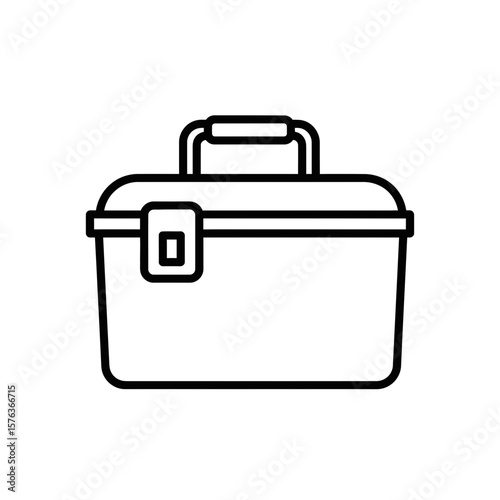 Vector icon of a toolbox with a handle and latch  