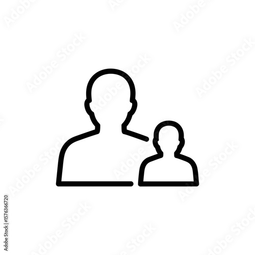Vector icon of adult and child silhouettes  