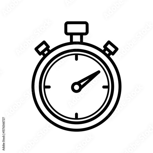 Stopwatch vector icon in black and white style  