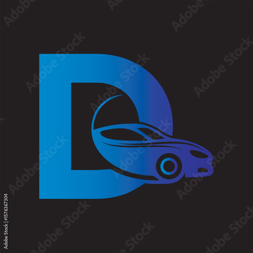 Car Logo combine with letter D vector template