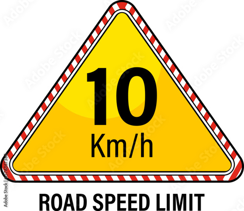 10 Km per hour speed limit, maximum speed traffic signs Vector