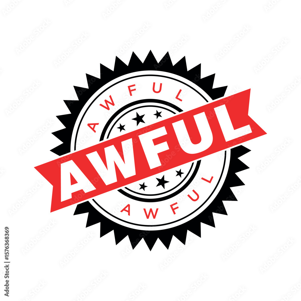 Obraz premium Awful Letter Rubber Stamp Template Design