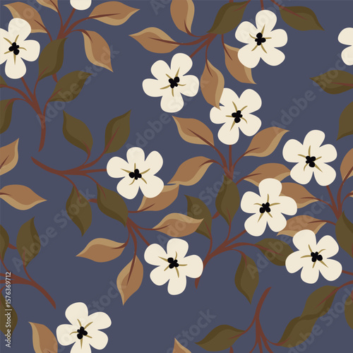 Exotic hand drawn flowers, seamless patterns with floral for fabric, textiles, clothing, wrapping paper, cover, banner, home decor, abstract backgrounds