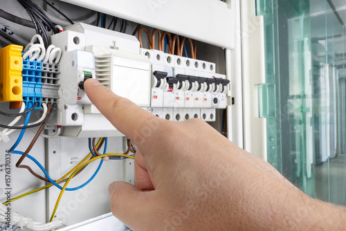 Hand Operating Switch on Electrical Panel