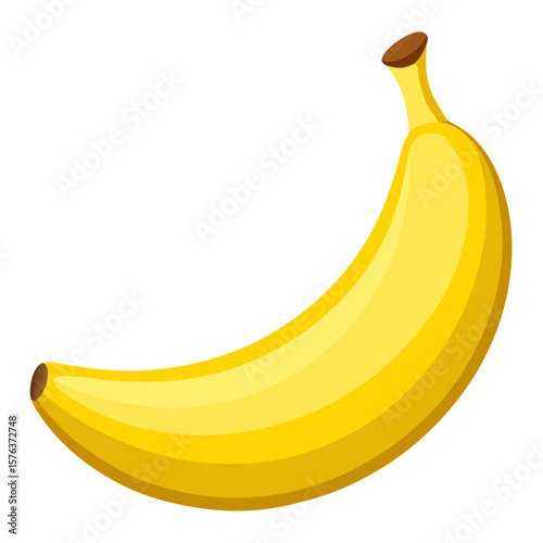 Vibrant Yellow Banana Illustration A Single Ripe Fruit Against a Clean White Background Perfect for Nutrition Healthy Eating and Tropical Fruit Related Designs and Educational